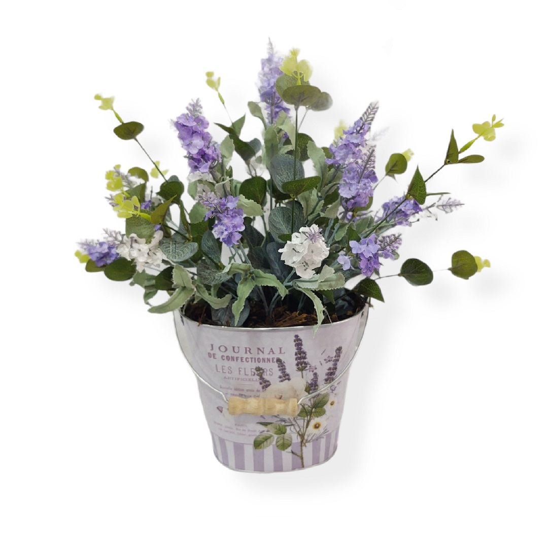 ARRANJO LAVANDA BALDE  40 CM