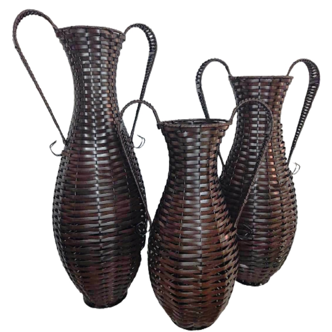 TRIO DE VASO FIBRA SINTETICA ANFORA 68 CM