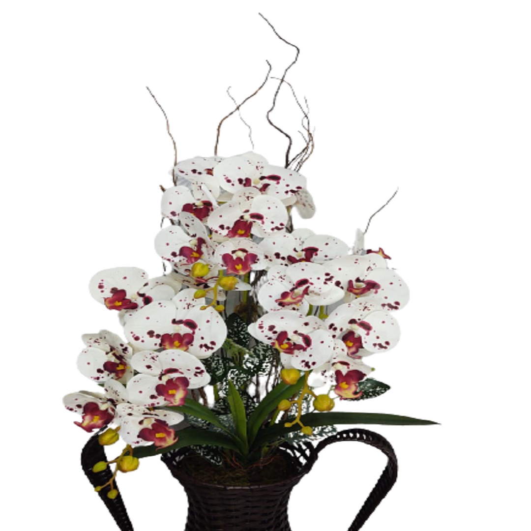 ARRANJO ORQUÍDEA ARTIFICIAL VASO GRANDE PARA SALA